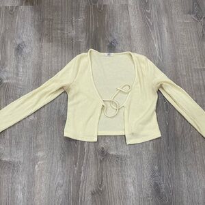 Ardene Yellow Tie Front Cardigan